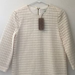NWT! Kate Spade Cream Embroidered Mesh Shift Dress